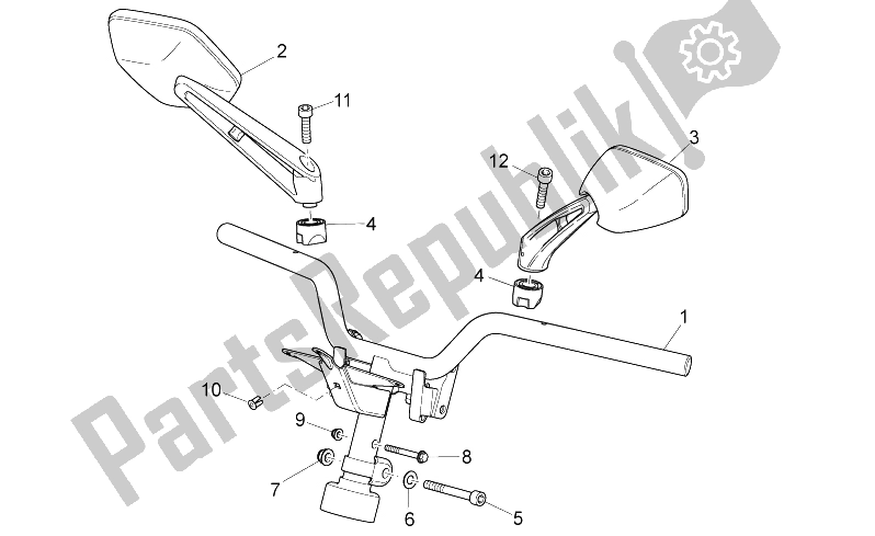 Alle onderdelen voor de Stuur van de Aprilia SR 50 IE Carb MY 2010