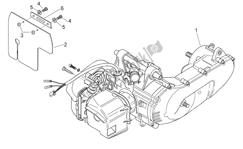 Alle onderdelen voor de Motor van de Aprilia Scarabeo 50 2T E2 ENG Piaggio 2010