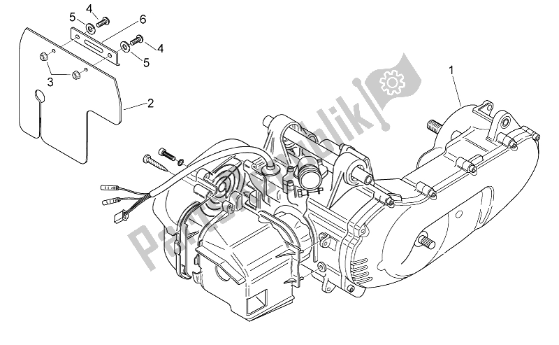 Todas as partes de Motor do Aprilia Scarabeo 50 2T E2 ENG Piaggio 2010