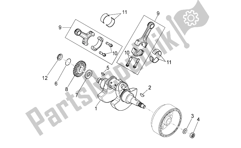 Alle Teile für das Antriebswelle des Aprilia MXV 450 Cross 2008