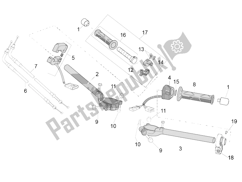 Alle Teile für das Lenkstange - Schaltungen des Aprilia RSV4 RR 1000 2015