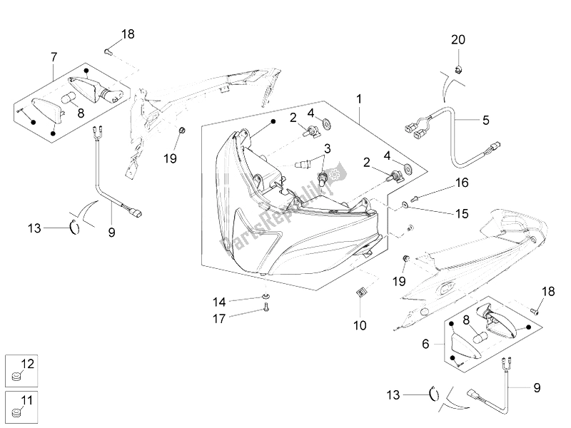 Todas las partes para Luces Delanteras de Aprilia RS4 50 2T 2014