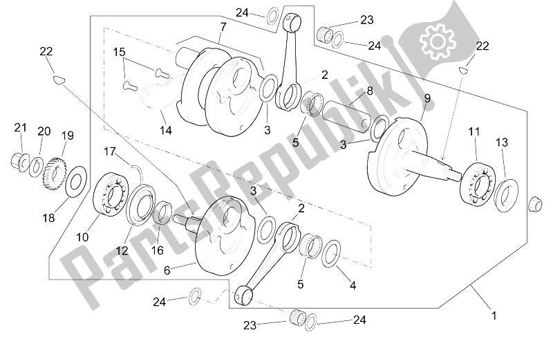 Alle Teile für das Antriebswelle des Aprilia RS 250 1998