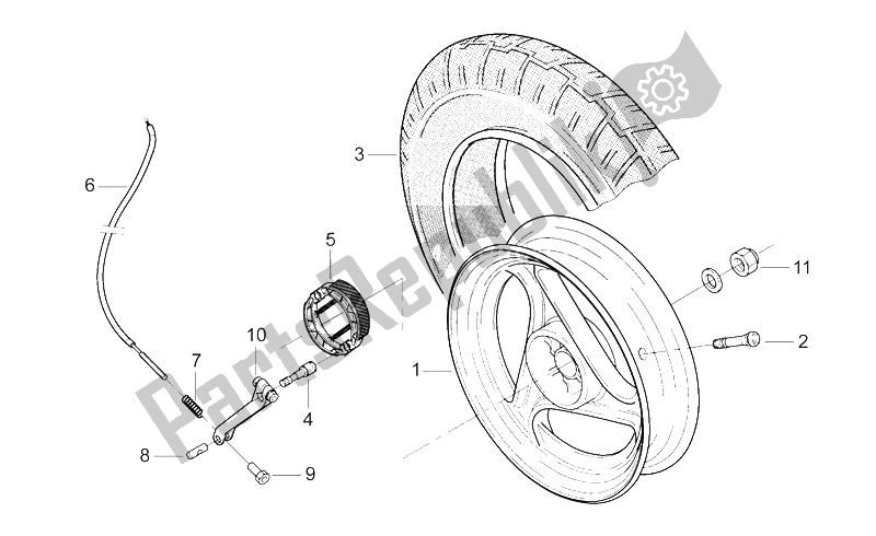 Tutte le parti per il Ruota Posteriore del Aprilia SR Viper 50 H2O 1994