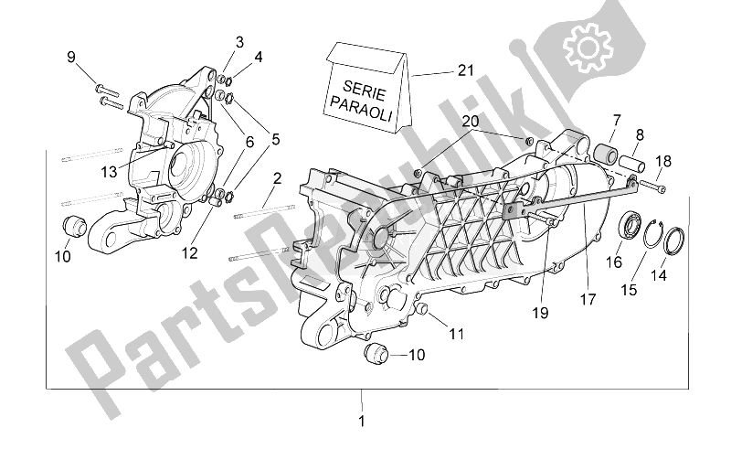 Todas las partes para Caja Del Cigüeñal de Aprilia SR 50 IE Carb MY 2010