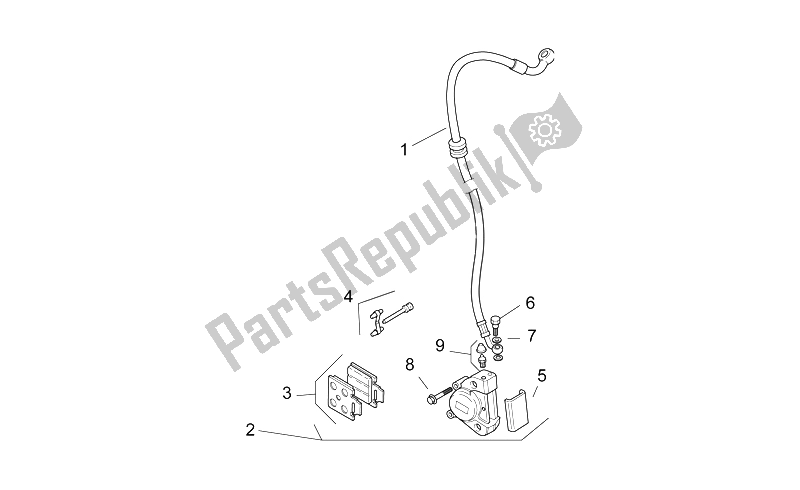 All parts for the Front Brake Caliper of the Aprilia SR 50 H2O 1997