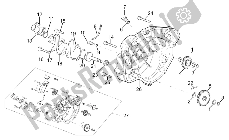 All parts for the Clutch Cover of the Aprilia Classic 50 1992