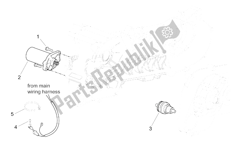 All parts for the Starter Motor of the Aprilia SR 50 H2O IE Carb 2003