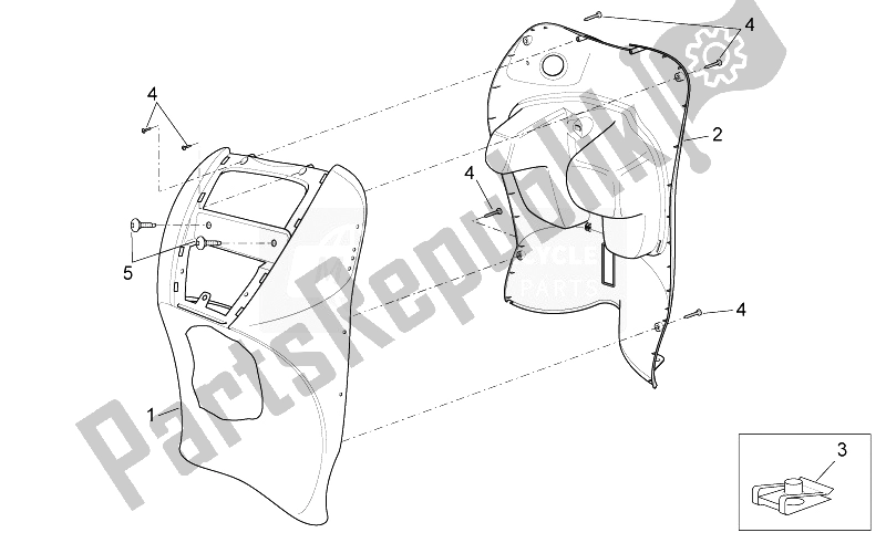 Tutte le parti per il Corpo Anteriore Iii del Aprilia Scarabeo 50 4T 4V NET 2009