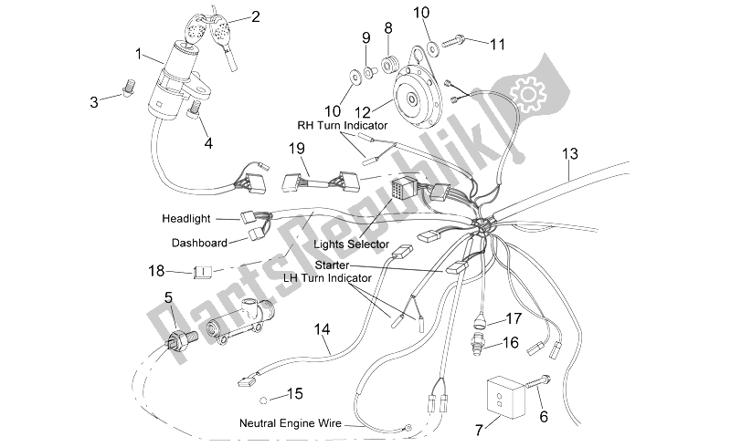 All parts for the Electrical System I of the Aprilia RS 50 1996