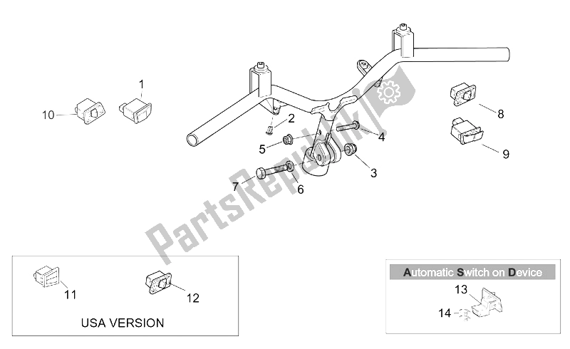 Alle Teile für das Lenker - Tasten des Aprilia SR 50 H2O Ditech Carb 2000