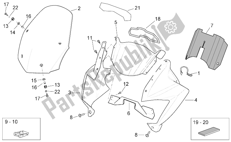 Todas las partes para Cuerpo Delantero I de Aprilia ETV 1000 Capo Nord 2004