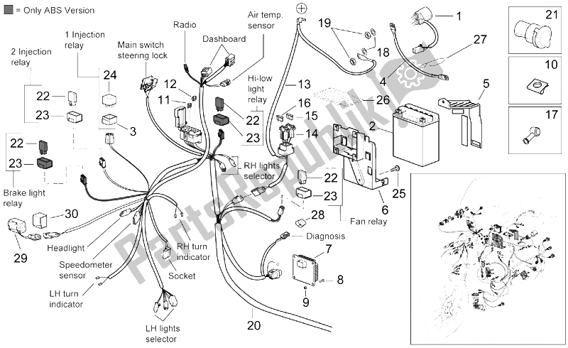 Alle Teile für das Elektrisches System Ii des Aprilia Scarabeo 500 2003