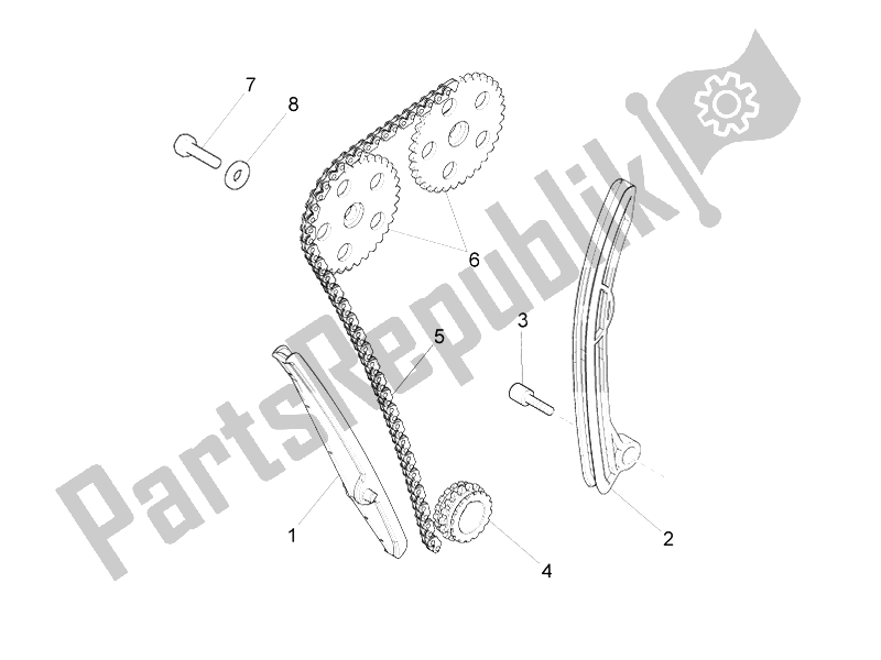 Todas as partes de Sistema De Cronometragem Do Cilindro Dianteiro do Aprilia RS4 125 4T 2011