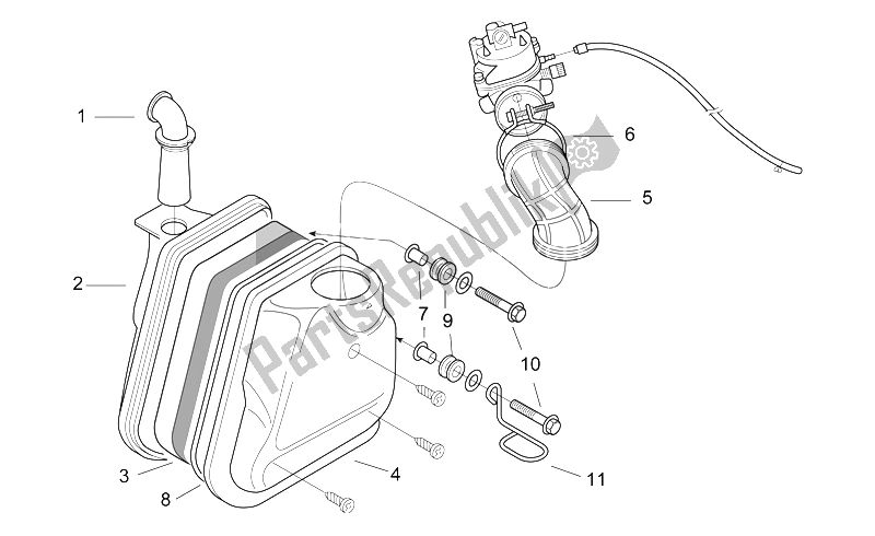 Todas las partes para Caja De Aire de Aprilia SR 50 H2O 1997