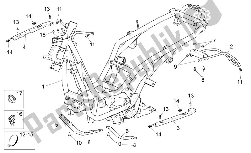 Alle Teile für das Rahmen des Aprilia Scarabeo 400 492 500 Light 2006