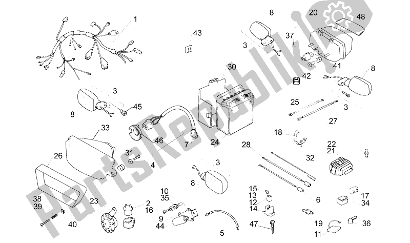 All parts for the Electrical System of the Aprilia AF1 Futura 125 1990