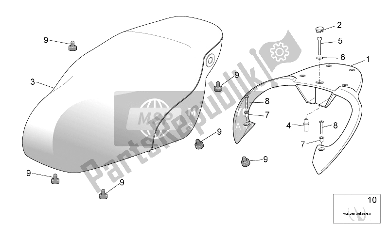 Wszystkie części do Siedzenie - Noside? Ko Aprilia Scarabeo 50 4T 4V NET 2009