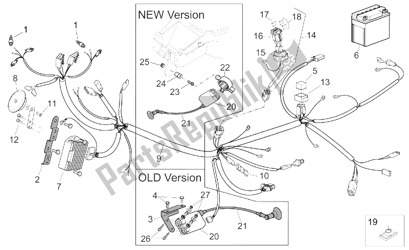 Alle Teile für das Elektrisches System Ii des Aprilia SR 50 H2O IE Carb 2003