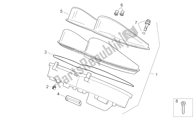 All parts for the Dashboard of the Aprilia Atlantic 400 500 Sprint 2005