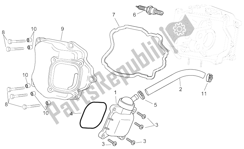 All parts for the Head Cover Cpl. Of the Aprilia Scarabeo 300 Light E3 2009