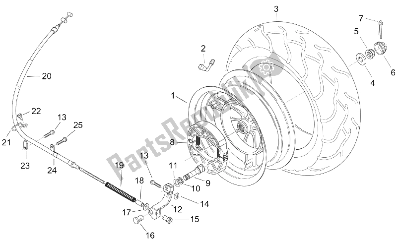 Todas as partes de Roda Traseira do Aprilia Mojito 125 1999