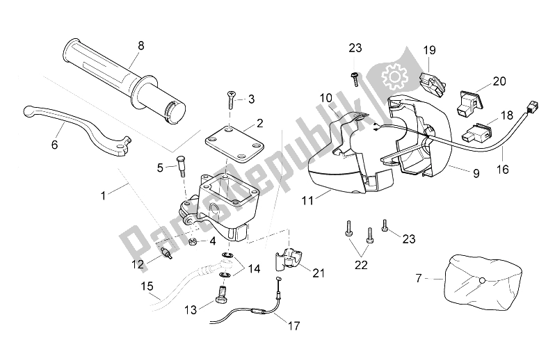 All parts for the Rh Controls of the Aprilia Atlantic 300 2010