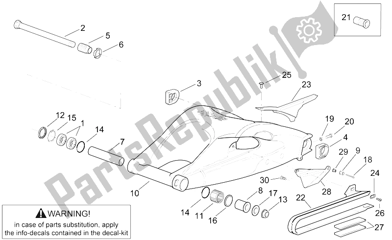 Toutes les pièces pour le Bras Oscillant du Aprilia RSV Mille 1000 2000