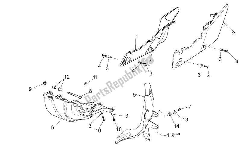 Tutte le parti per il Corpo Centrale del Aprilia RXV 450 550 2009