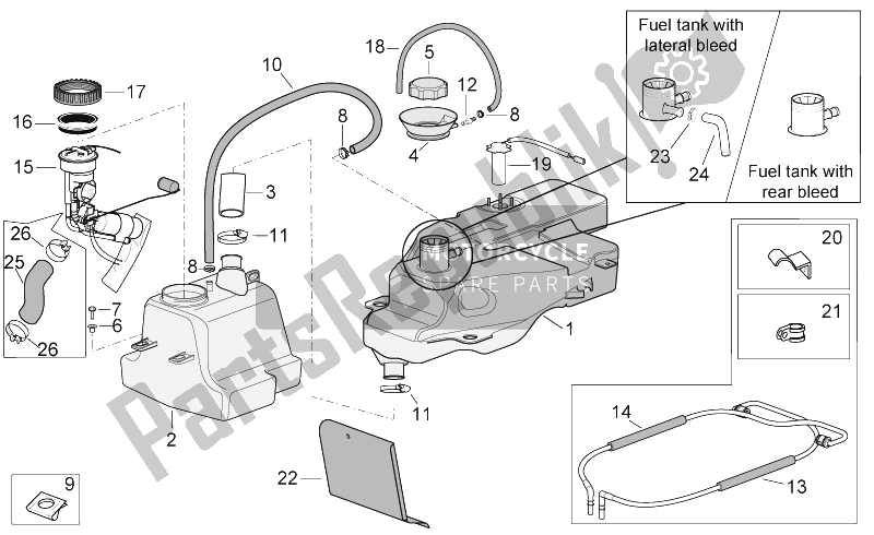 All parts for the Fuel Tank of the Aprilia Scarabeo 500 2003