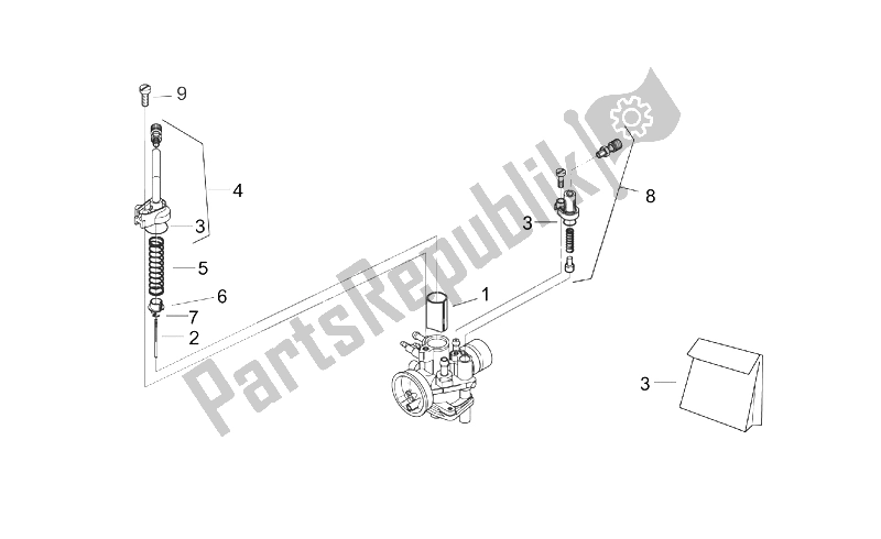 Alle onderdelen voor de Carburateur Ii van de Aprilia RX 50 Racing 2003