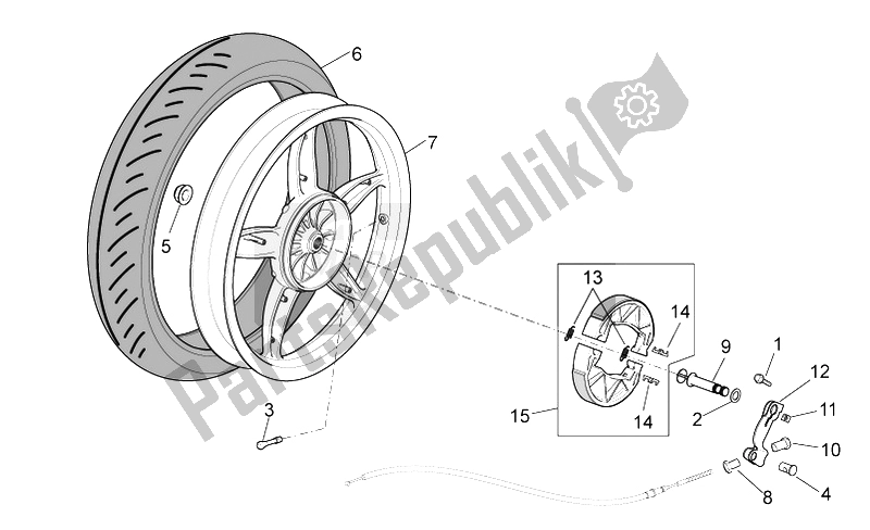 Toutes les pièces pour le Roue Arrière - Frein à Tambour du Aprilia Scarabeo 100 4T E3 NET 2010