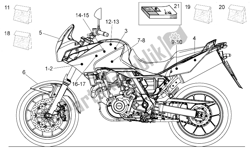 All parts for the Decal of the Aprilia Pegaso Strada Trail 650 IE 2005