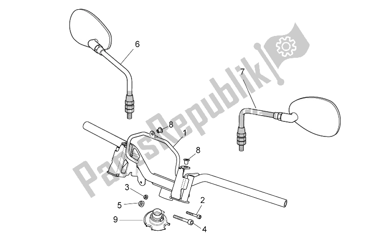 Wszystkie części do Kierownica Aprilia Scarabeo 125 200 IE Light 2009