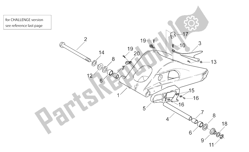 Todas las partes para Brazo Oscilante de Aprilia RS 250 1998