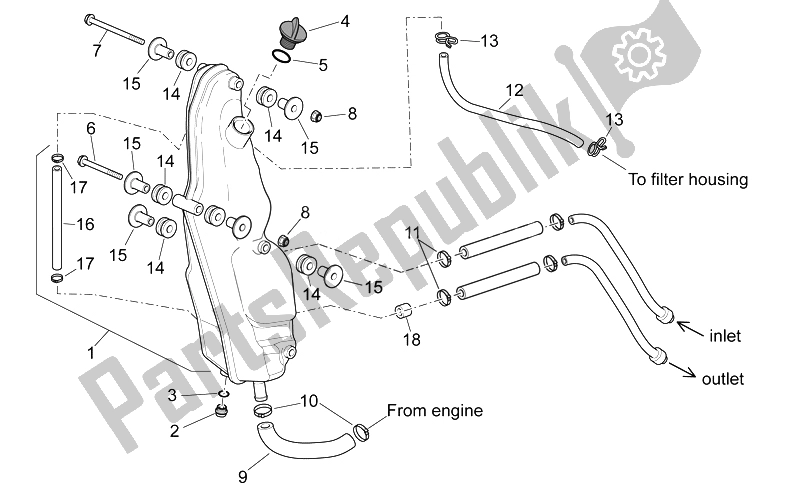 Todas las partes para Tanque De Aceite de Aprilia RXV SXV 450 550 2008