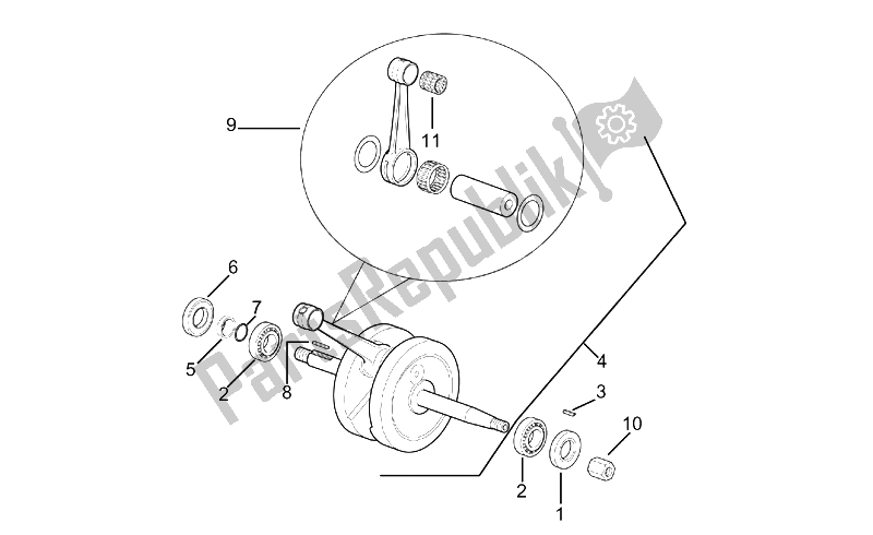 All parts for the Drive Shaft of the Aprilia RX 50 2003