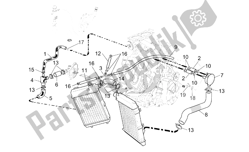 Todas as partes de Sistema De Refrigeração do Aprilia RST 1000 Futura 2001