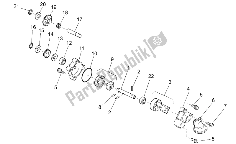 All parts for the Oil Pump of the Aprilia MXV 450 Cross 2008