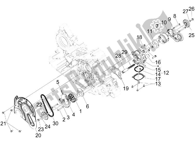 Tutte le parti per il Pompa Dell'olio del Aprilia SRV 850 4T 8V E3 2012