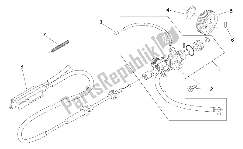 Todas las partes para Bomba De Aceite de Aprilia Scarabeo 100 2T ENG Yamaha 2000