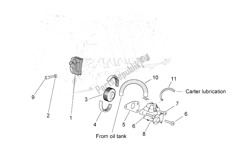 Tutte le parti per il Pompa Dell'olio del Aprilia SR 50 IE Carb MY 2010