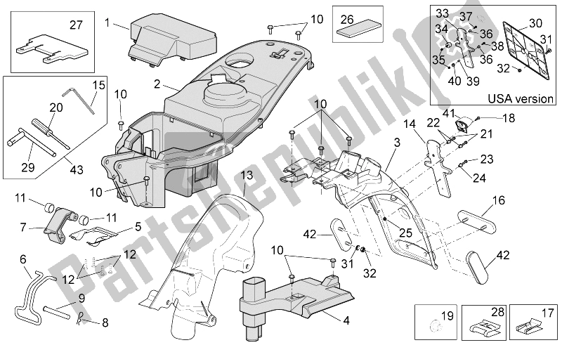 Wszystkie części do Nadwozie Tylne Ii Aprilia Scarabeo 100 4T E3 2006