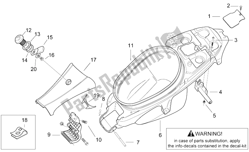 All parts for the Rear Body Iii of the Aprilia SR 50 H2O 1997