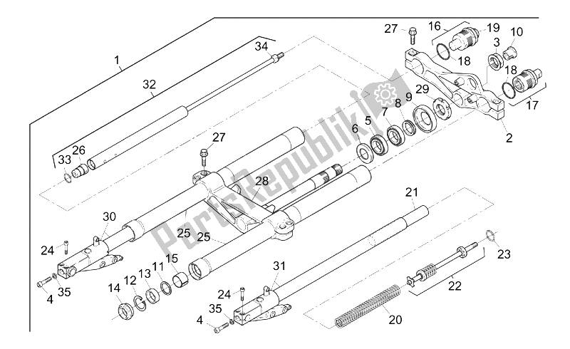 Todas as partes de Garfo Dianteiro do Aprilia RS 250 1995