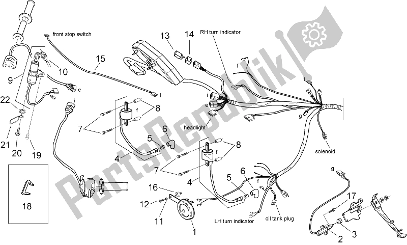 All parts for the Electrical System I of the Aprilia RS 250 1998