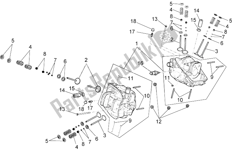 All parts for the Cylinder Head - Valves of the Aprilia NA 850 Mana GT 2009