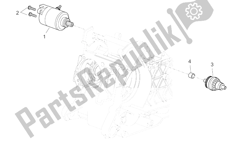 Todas las partes para Motor De Arranque I de Aprilia Scarabeo 125 250 E2 ENG Piaggio 2004