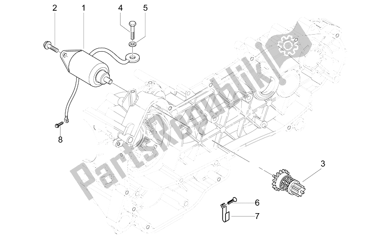 All parts for the Starter Motor - Ignition Unit of the Aprilia Mojito 125 E3 2008