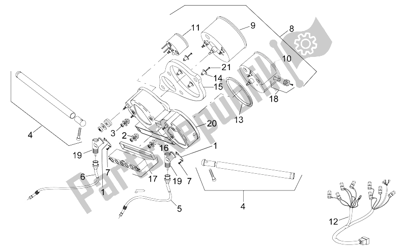 All parts for the Handlebar - Dashboard of the Aprilia RS 50 1996